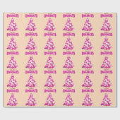 Schattigeste Prettige feestdagen Girly Pink Christ Cadeaupapier (Vlak)