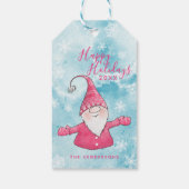 Schattigeste Prettige feestdagen gnoom Cadeaulabel (Achterkant)