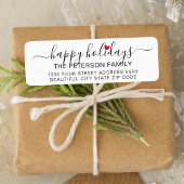 Schattigeste Prettige feestdagen hartscript Etiket