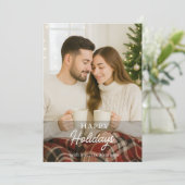 Schattigeste Prettige feestdagen Kaart foto van he (Staand voorkant)