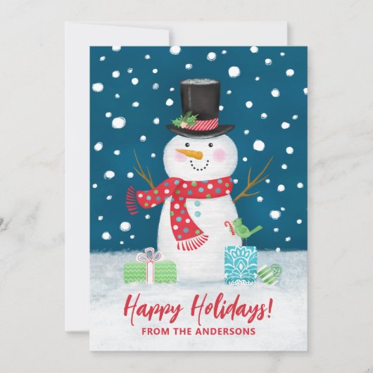 Schattigeste Prettige feestdagen Kaart Winter Snow (Voorkant)