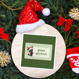 Schattigeste Prettige feestdagen kerstkat - Servet