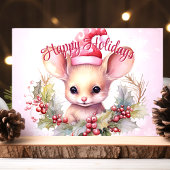 Schattigeste Prettige feestdagen muis en Holly