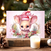 Schattigeste Prettige feestdagen muis en Holly