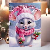 Schattigeste Prettige feestdagen Muis in Santa Hat