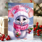 Schattigeste Prettige feestdagen Muis in Santa Hat