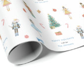 Schattigeste Prettige feestdagen Notenkrakersoldaa Cadeaupapier (Rol Hoek)