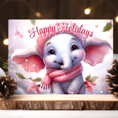 Schattigeste Prettige feestdagen olifant in Scarf