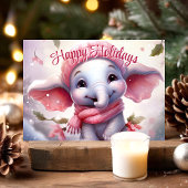 Schattigeste Prettige feestdagen olifant in Scarf