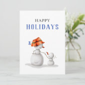 Schattigeste Prettige feestdagen oma Snowman Feestdagenkaart (Staand voorkant)