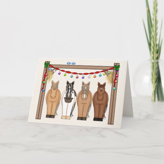 Schattigeste Prettige feestdagen paarden (Voorkant)