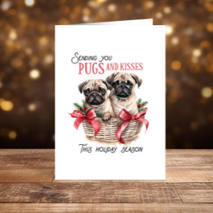 Schattigeste Prettige feestdagen Pugs hond Kerst