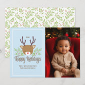 Schattigeste Prettige feestdagen rendier Kaart (Voorkant / Achterkant)