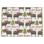 Schattigeste Prettige feestdagen rendieren Kerst Groot Cadeauzakje (Voorkant)