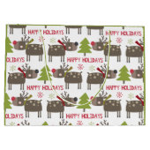 Schattigeste Prettige feestdagen rendieren Kerst Groot Cadeauzakje (Achterkant)