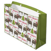 Schattigeste Prettige feestdagen rendieren Kerst Groot Cadeauzakje (Achterkant Gekanteld)