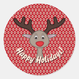 Schattigeste Prettige feestdagen rendieren Ronde Sticker