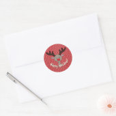 Schattigeste Prettige feestdagen rendieren Ronde Sticker (Envelop)