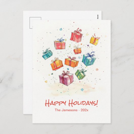 Schattigeste Prettige feestdagen retro-Briefkaart (Voorkant / Achterkant)