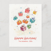 Schattigeste Prettige feestdagen retro-Briefkaart (Voorkant)