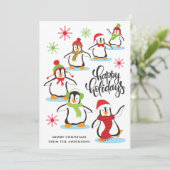 Schattigeste Prettige feestdagen retro Feestdagenkaart (Staand voorkant)