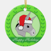 Schattigeste Prettige feestdagen Santa Donkey Holl Keramisch Ornament (Voorkant)