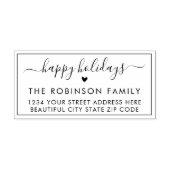 Schattigeste Prettige feestdagen Script Retouradre Rubberstempel (Afrduk)