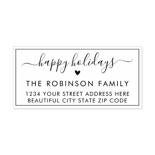 Schattigeste Prettige feestdagen Script Retouradre Rubberstempel (Afrduk)