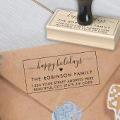 Schattigeste Prettige feestdagen Script Retouradre Rubberstempel