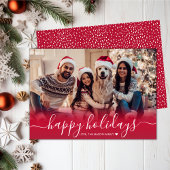 Schattigeste Prettige feestdagen Snowflake Rood Fo Feestdagenkaart