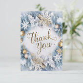 Schattigeste Prettige feestdagen winter betoverd Bedankkaart (Staand voorkant)