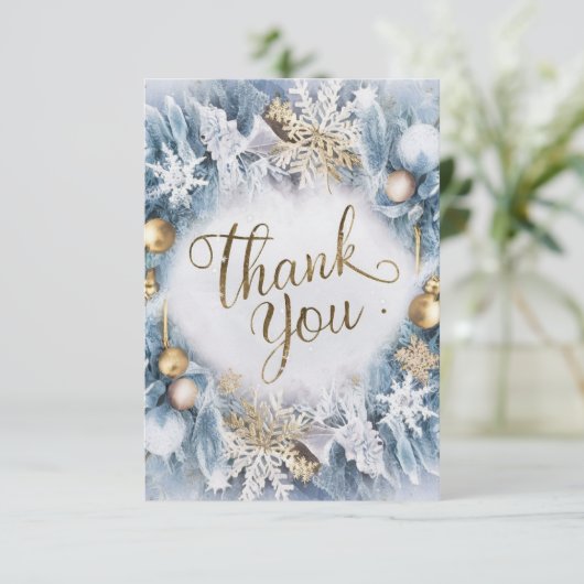 Schattigeste Prettige feestdagen winter betoverd Bedankkaart (Staand voorkant)