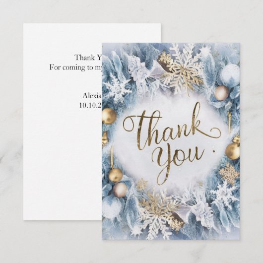 Schattigeste Prettige feestdagen winter betoverd Bedankkaart (Voorkant / Achterkant)