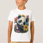 Schattigheid bloeit! Shop schattige panda en bloem T-shirt (Voorkant)