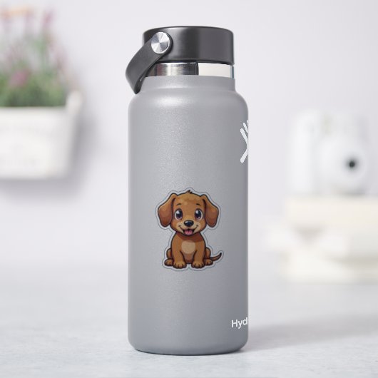 Schattigheid op wielen, Schattige teckel Kawaii, Sticker (HydroFlask)