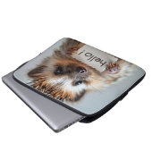 Schattigste Hallo egel Holding "?!" Bordjee Laptop Sleeve (Voorkant onderkant)
