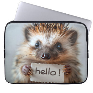 Schattigste Hallo egel Holding "?!" Bordjee Laptop Sleeve