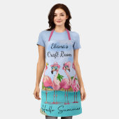 Schattigste Hallo roze? Zomerflamingo's op het str Schort (Gedragen)