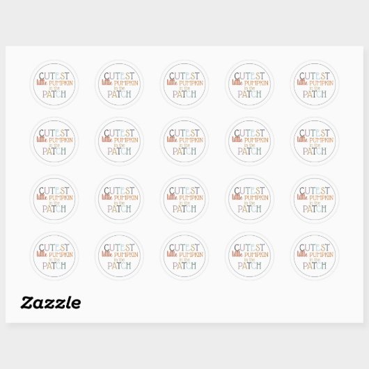 Schattigste Kleine Pompoen Ronde Sticker (Vel)