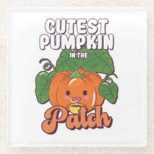 schattigste pompoen in de lap grond glazen onderzetter