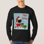 Schattigste Prettige feestdagen Pug Classic T-SH T-shirt (Voorkant)