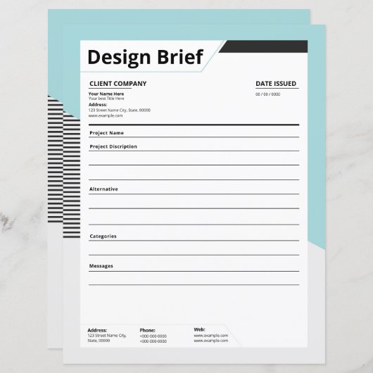 Schatting en korte Sjabloon (Voorkant / Achterkant)