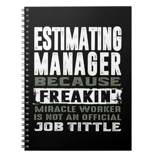 Schatting Manager Notitieboek (Voorkant)