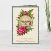 Schatting van religieuze roze rozen feestdagen kaart (Voorkant)