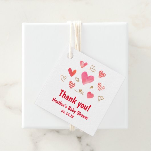 Schattje Valentijnsdag Baby Shower Dankjewel Bedankjes Labels (In situ)