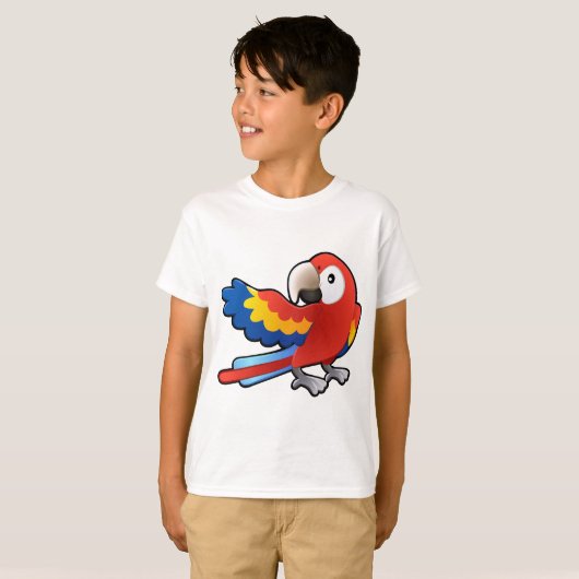 schatvriendelijke Macaw Parrot T-shirt (Voorkant volledig)