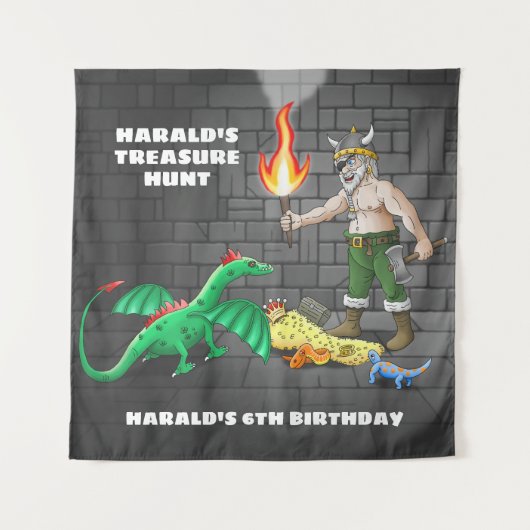 Schatzoekfeest Verjaardag Wandkleed (Voorkant)
