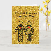 Schatzoektocht Liefdeskaart Kaart (Gele Bloem)