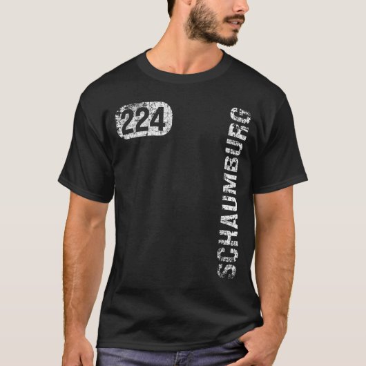 Schaumburg Illinois 224 Area Code Retro T-shirt (Voorkant)