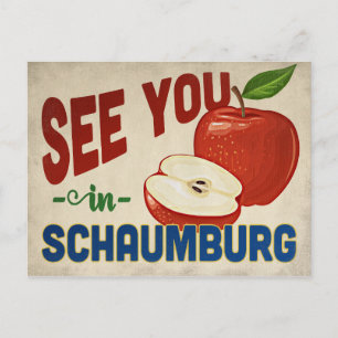 Schaumburg Illinois Apple - Vintage Travel Briefkaart